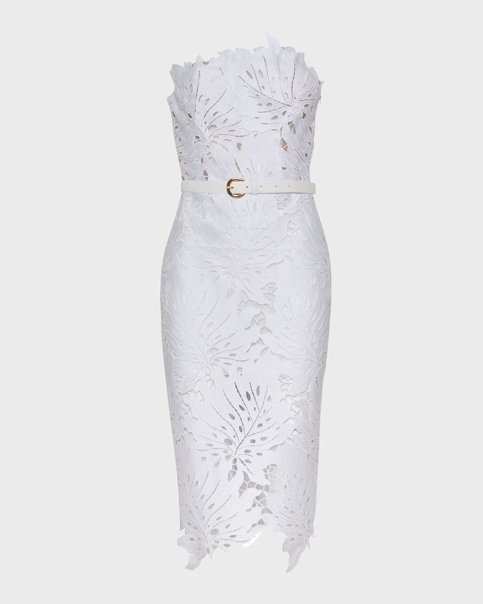 Tukano Lace Midi Dress with Leather Belt